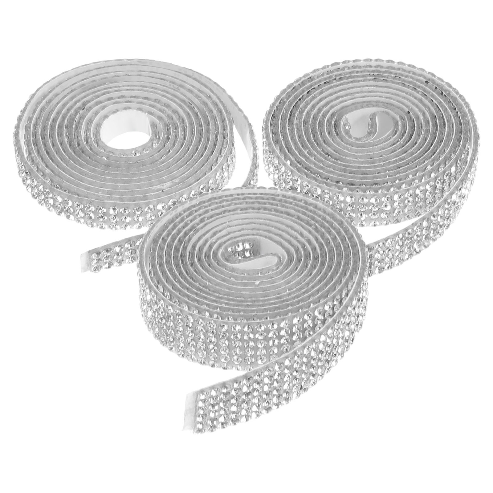 Embellishment Glue Craft - 3 Gulung Pita Rhinestone Perekat Sendiri,