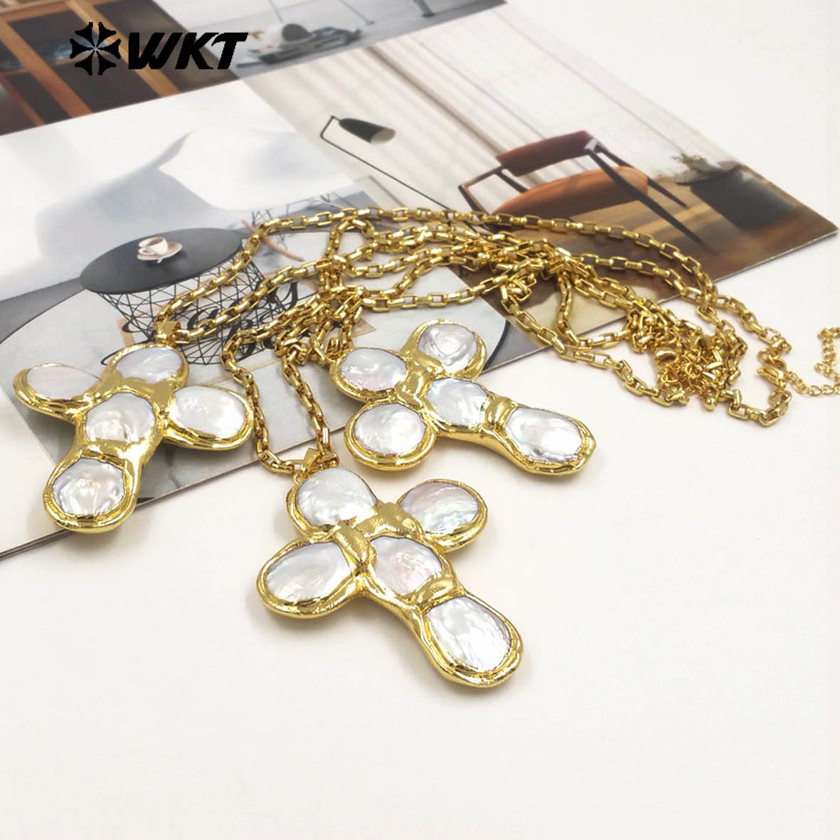 Pearl Trim Chain - WT-JN349 Desain Terbaru Kalung Mutiara Air