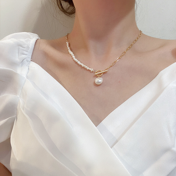 100% Mutiara Air Tawar Barok A - Pearl Trim Chain ulasan dan harga