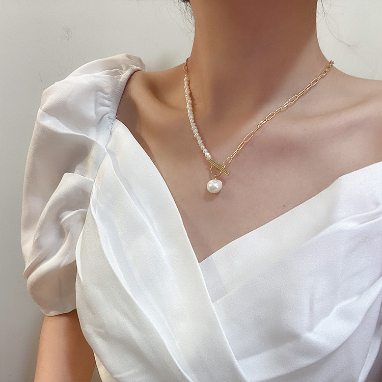 100% Mutiara Air Tawar Barok A - Pearl Trim Chain ulasan dan harga
