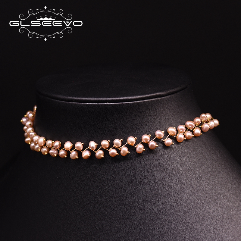 GLSEEVO Kalung Choker Mutiara  - Pearl Trim Chain ulasan dan harga