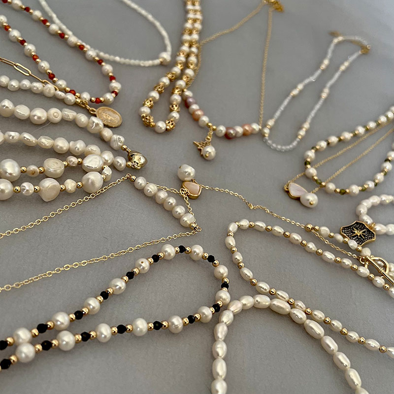 Kalung Barok Mutiara Air Tawar - Pearl Trim Chain ulasan dan harga