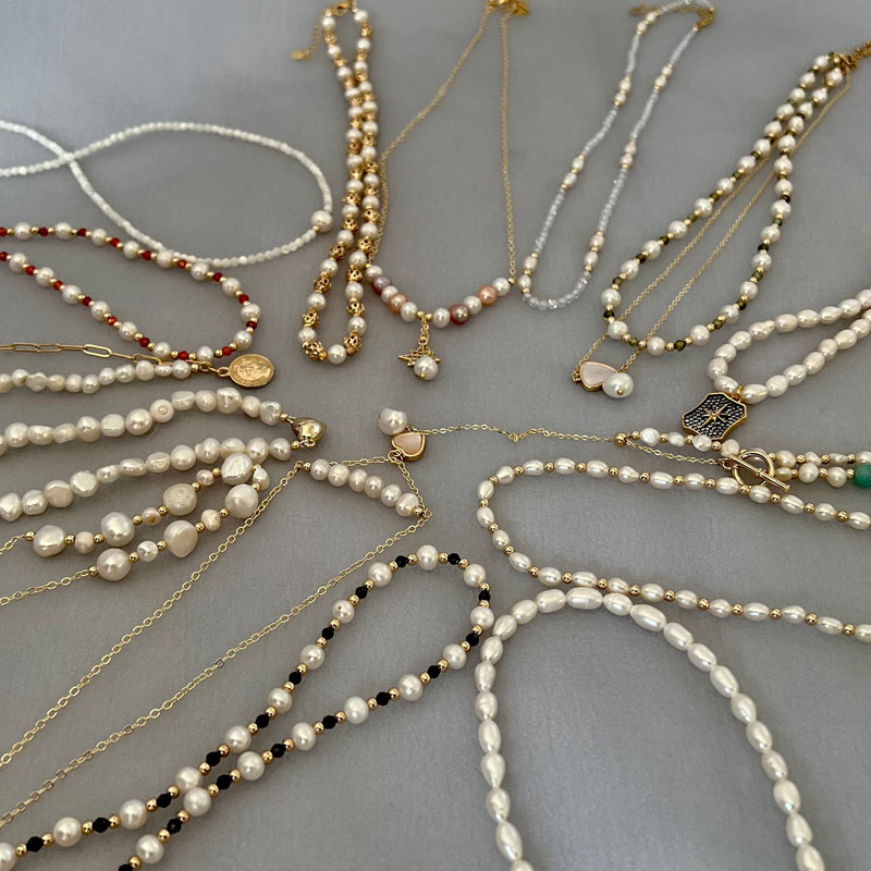 Kalung Barok Mutiara Air Tawar - Pearl Trim Chain ulasan dan harga