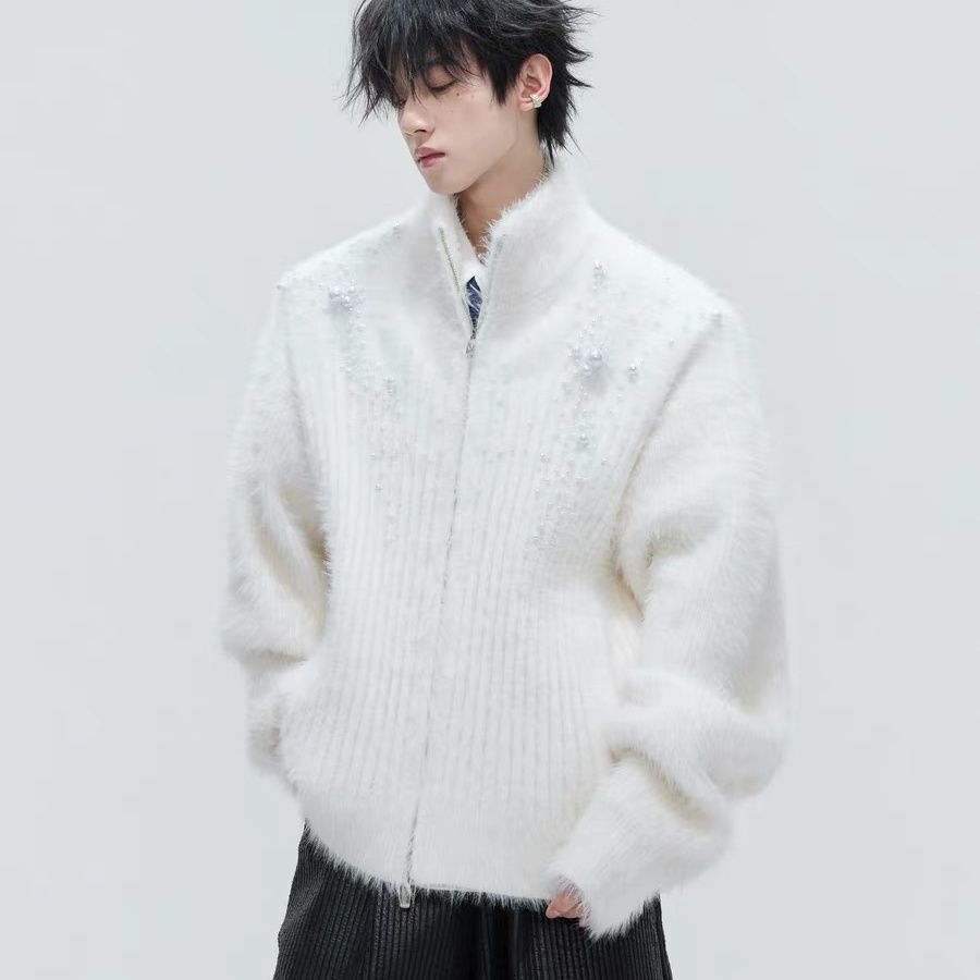 Kardigan Sweater Rajut Tebal E - Embellish Knit ulasan dan harga