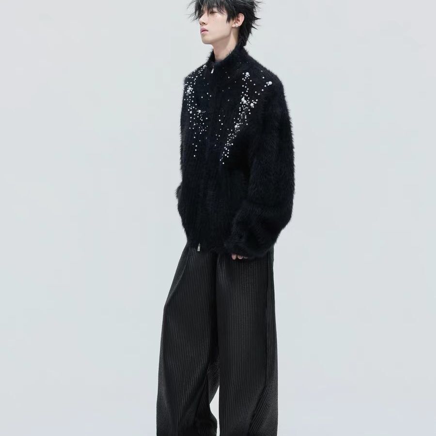 Kardigan Sweater Rajut Tebal E - Embellish Knit ulasan dan harga