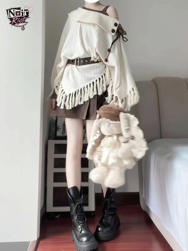 Set 2pcs Gaya Mori Kei Vintage - Tassel Fringe Trim ulasan dan harga