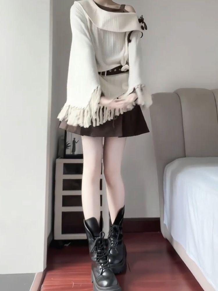 Set 2pcs Gaya Mori Kei Vintage - Tassel Fringe Trim ulasan dan harga
