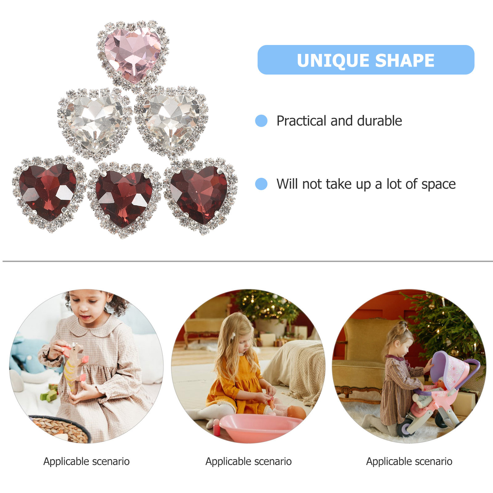 30 buah Hiasan Berbentuk Hati  - Embellishment Glue Craft ulasan dan harga